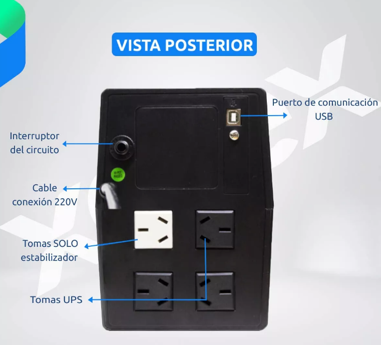 UPS + ESTAB LYONN 1200VA 10" C/DISPLAY